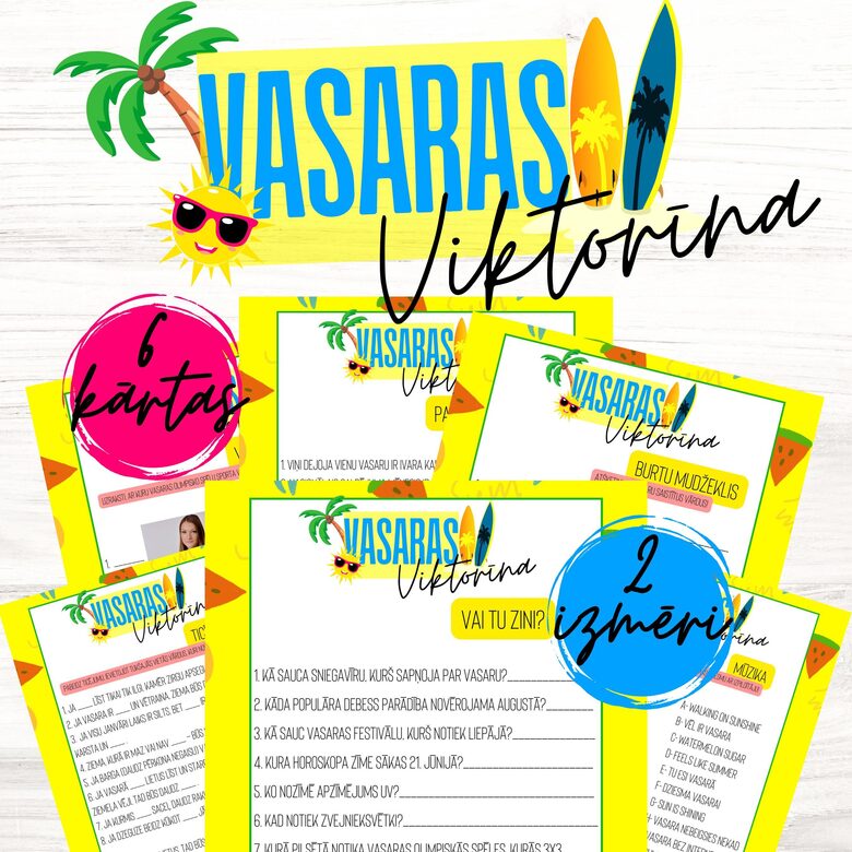 Spēle "Vasaras Viktorīna", digitāls PDF fails